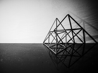 Abstract pyramid in black and white