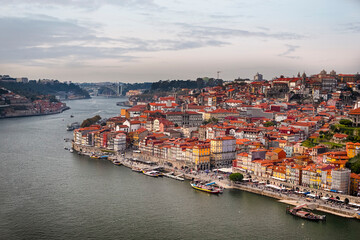 Fototapeta na wymiar Picturesque Porto Panorama in Portugal At Daytime.