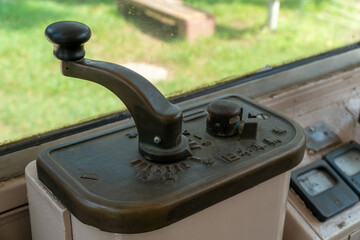 路面電車の運転席