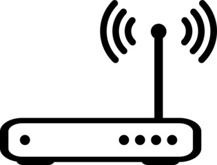 WiFi Router with signal icon, vector graphic, Router Icon In Trendy Design Vector Eps 10