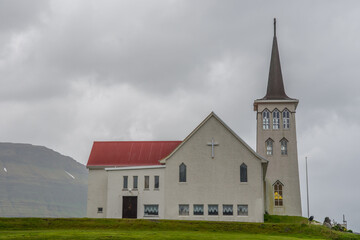 Fototapeta na wymiar Church of Grundafjordur in Snaefellsnes peninsula in Iceland