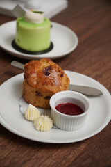 Tea time scone and dessert