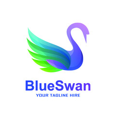 blue swan gradient logo concept