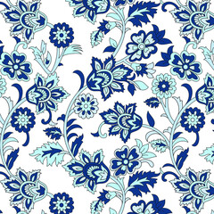traditional Indian paisley pattern on white  background