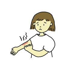 Woman with atopy on her arm