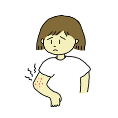Woman with eczema on her arm