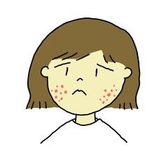 Woman with eczema on her face