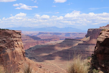 Amazing view of Canyonlands National Park, Utah with the Colorado Rockies in the background. Views only comparable to Mars. 