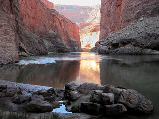 colorado river from red wall cavern, grand canyon
