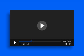clean video player template with simple buttons © starlineart