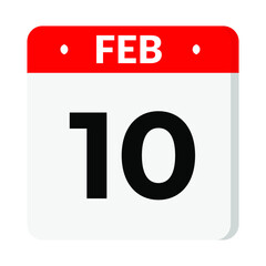 10 February calendar icon