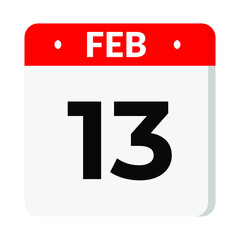 13 February calendar icon