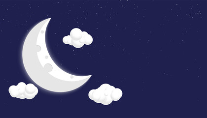 Obraz na płótnie Canvas comic style moon stars and clouds background design