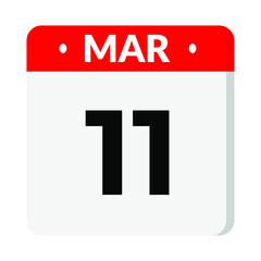 11 March calendar icon