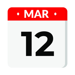 12 March calendar icon