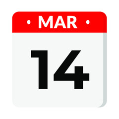 14 March calendar icon