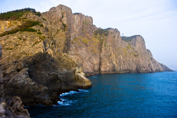 The beautiful landscape of sea side and rock beach.