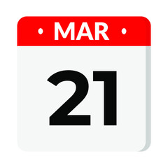 Fototapeta premium 21 March calendar icon
