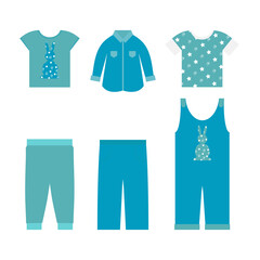 Vector illustration of a set of clothes for the boy