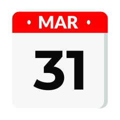 31 March calendar icon - obrazy, fototapety, plakaty