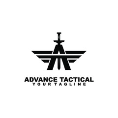 advance tactical initial a logo vector