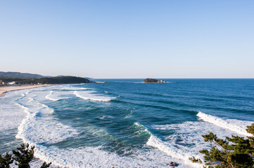 The beautiful landscape of sea coast sand beach.