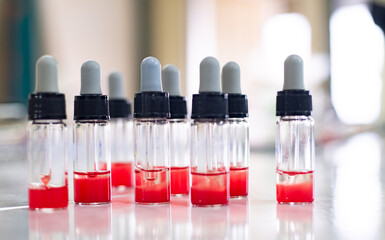 Red blood cell in  test tube.