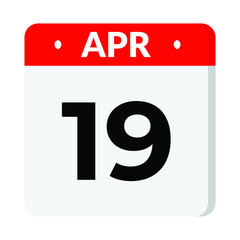 Fototapeta premium 19 April date icon