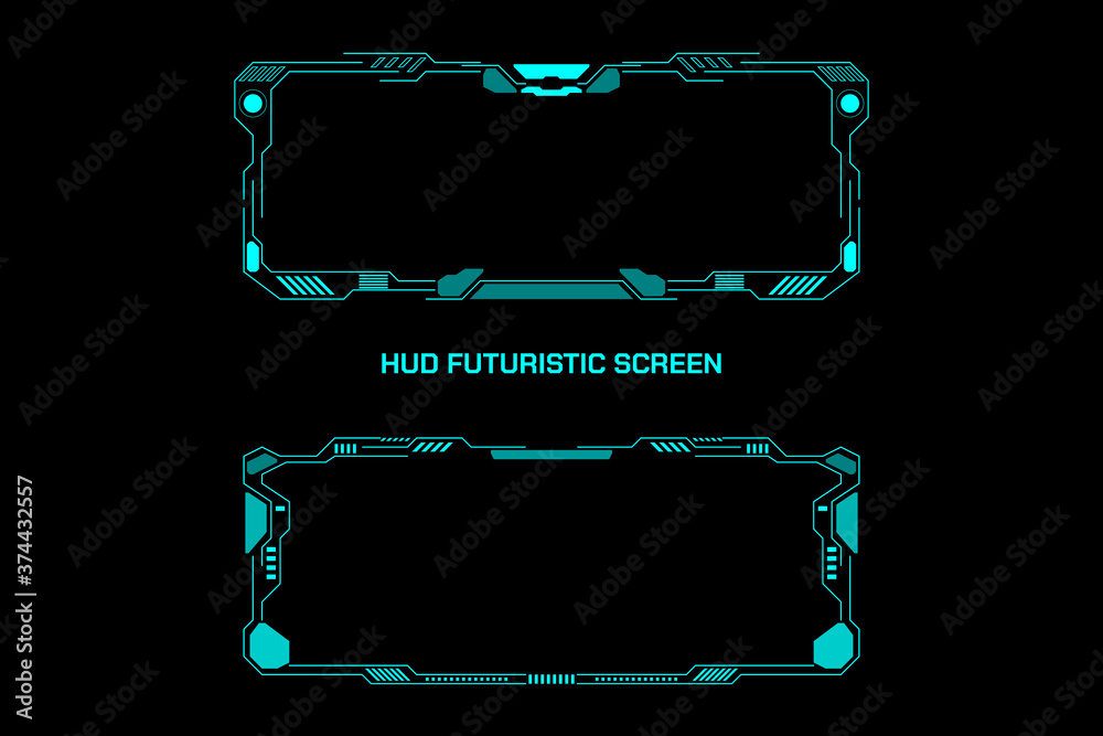 Aufkleber HUD Futuristic Scifi Wide Screen Monitor Element Technology Interface. Virtual Reality Frame UI Target View Display.