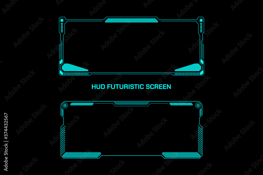 Aufkleber HUD Futuristic Scifi Wide Screen Monitor Element Technology Interface. Virtual Reality Frame UI Target View Display.