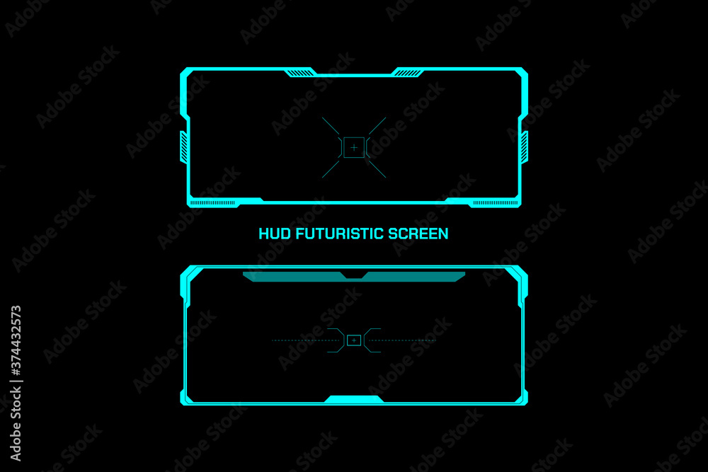 Leinwandbilder HUD Futuristic Scifi Wide Screen Monitor Element Technology Interface. Virtual Reality Frame UI Target View Display.