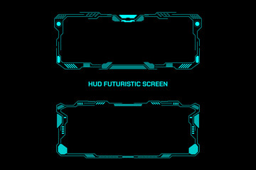 HUD Futuristic Scifi Wide Screen Monitor Element Technology Interface. Virtual Reality Frame UI Target View Display. © Pakpoom