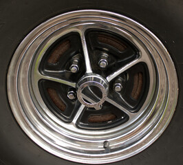 close up of a car wheel