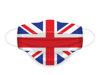 Medical mask UK flag