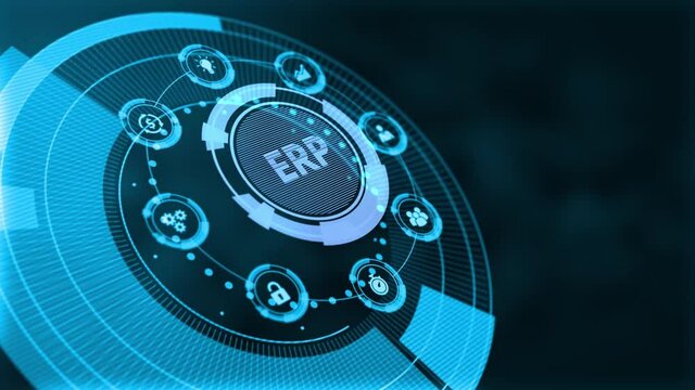 Business, Technology, Internet and network concept. Enterprise Resource Planning ERP corporate company management.