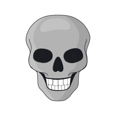 Skull isolated on a white background for Halloween, vector illustration in flat style, clipart, design, decoration, icon, sign, sketch, banner, logo