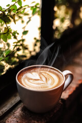 Coffee cup with smoke