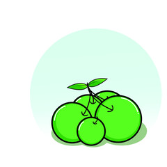 green cherry apple vector illustration