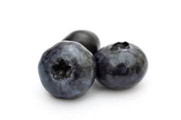 Blueberries isolated on white background. Close up.