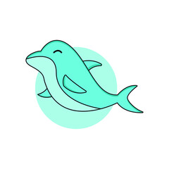 a cute yoga style dolphin