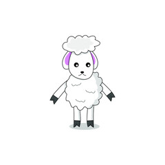 super cute white sheep kid