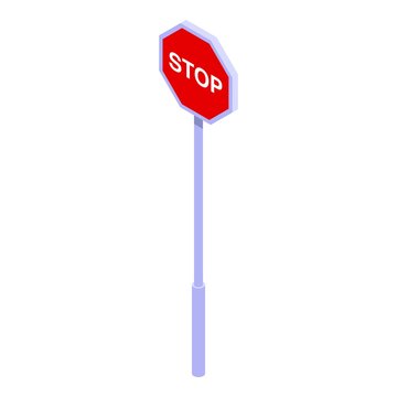recommend clip art: Stop road sign icon. Isometric of stop road sign vector icon for web design isolated on white background