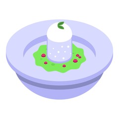 Cake molecular cuisine icon. Isometric of cake molecular cuisine vector icon for web design isolated on white background