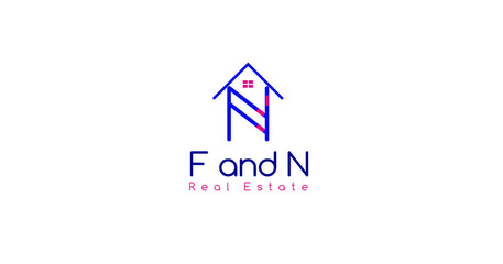 Fototapeta premium Letter f +n real estate logo