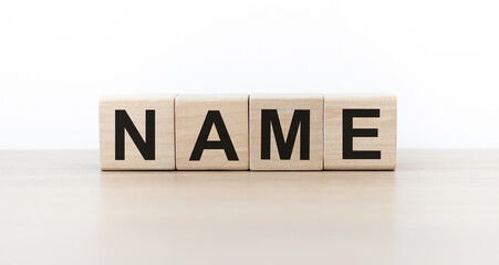 Name text on wooden cubes. Scientific research or analysis of information, facts and knowledge for education or business.