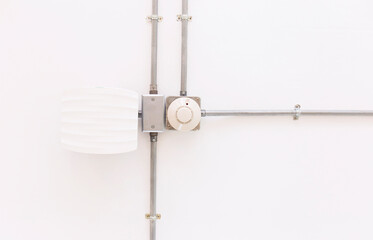 Smoke detectors on the ceiling of the office building