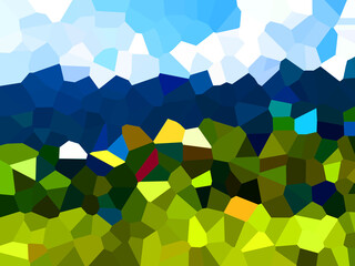Illustration of Pixels pattern with various bright colors creates an pixelated pattern style.
