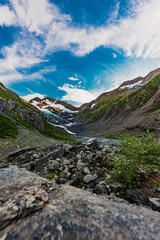 mountain landscape with blue sky