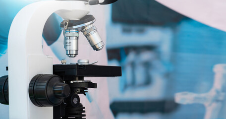 Optical microscope in a mobile laboratory
