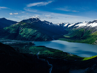 mountain landscape with lake